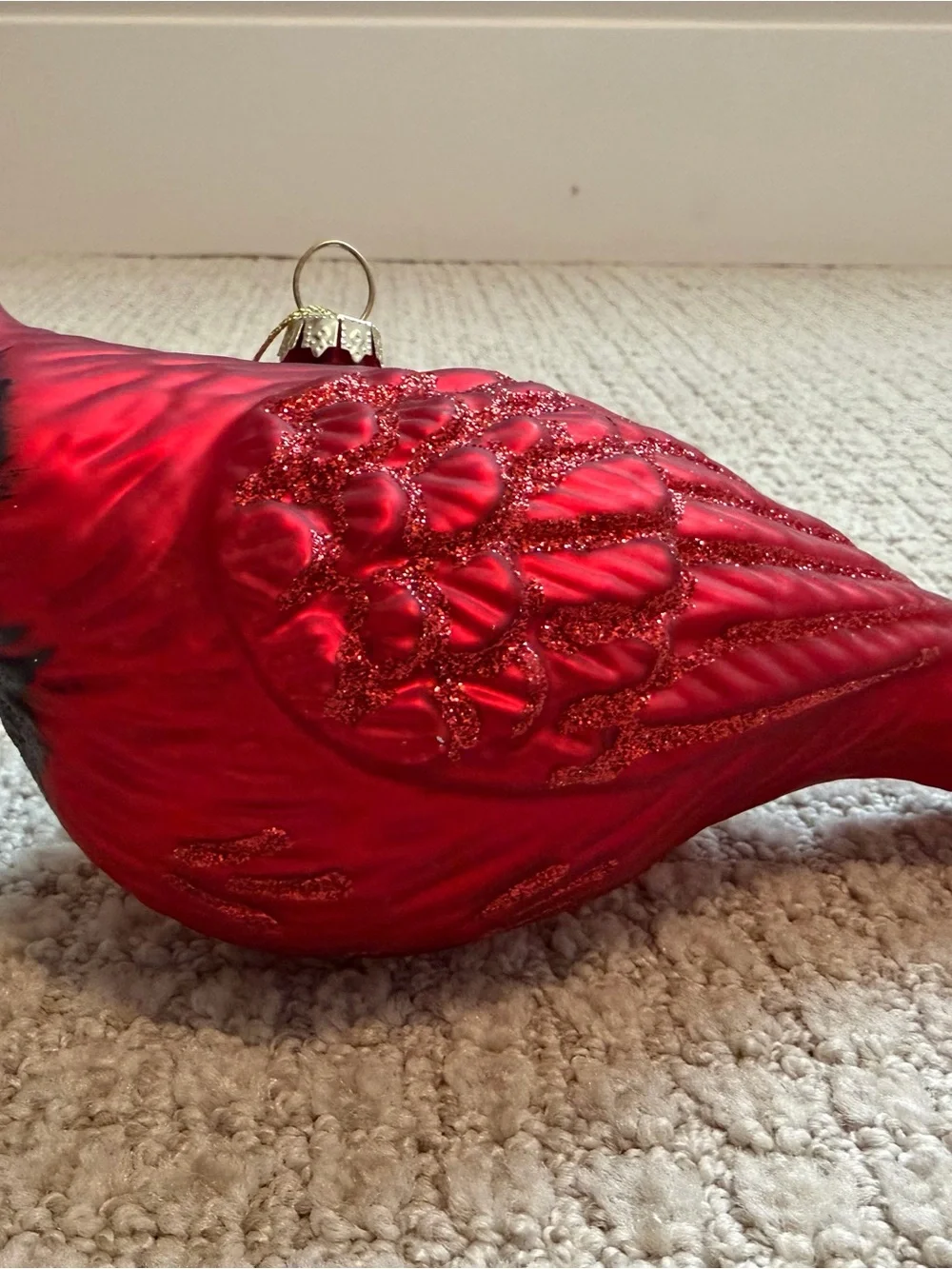 Northern Red Cardinal Bird Ornament Old World Christmas- glass